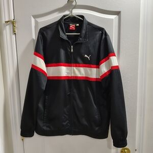 Puma Men's Black and Red Track Jacket